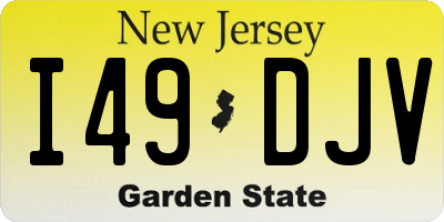 NJ license plate I49DJV