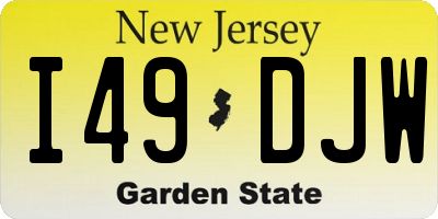 NJ license plate I49DJW