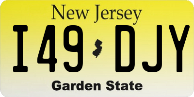 NJ license plate I49DJY
