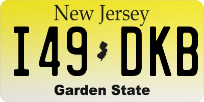 NJ license plate I49DKB