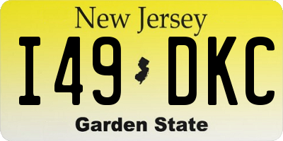 NJ license plate I49DKC