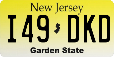NJ license plate I49DKD