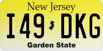 NJ license plate I49DKG