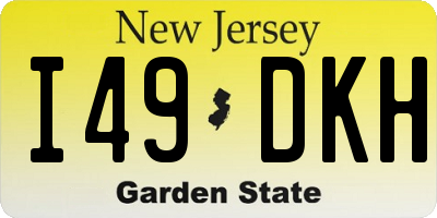 NJ license plate I49DKH