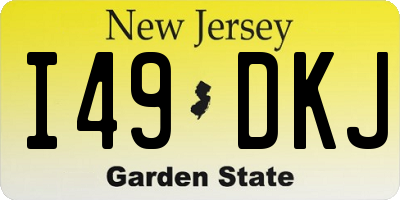 NJ license plate I49DKJ
