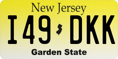 NJ license plate I49DKK