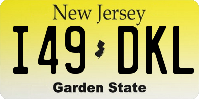 NJ license plate I49DKL