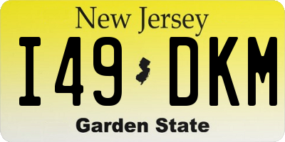 NJ license plate I49DKM