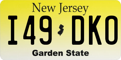 NJ license plate I49DKO