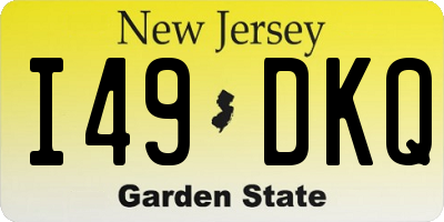 NJ license plate I49DKQ