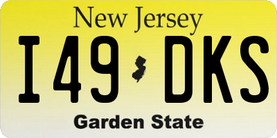 NJ license plate I49DKS