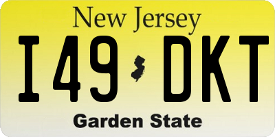 NJ license plate I49DKT