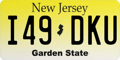 NJ license plate I49DKU