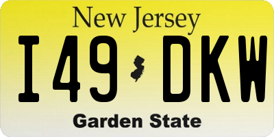 NJ license plate I49DKW