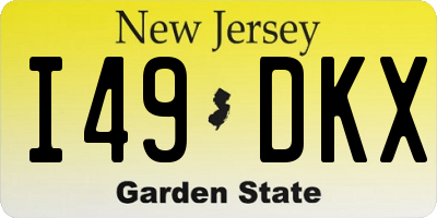 NJ license plate I49DKX