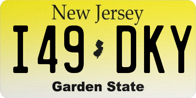 NJ license plate I49DKY