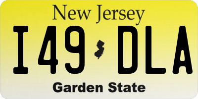 NJ license plate I49DLA