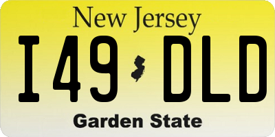 NJ license plate I49DLD