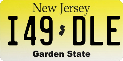 NJ license plate I49DLE