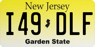 NJ license plate I49DLF