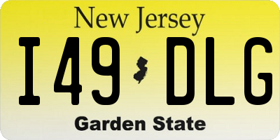NJ license plate I49DLG