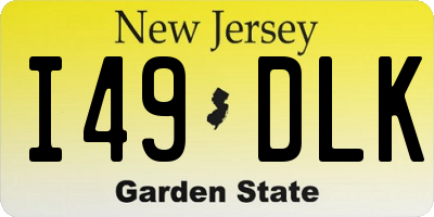 NJ license plate I49DLK