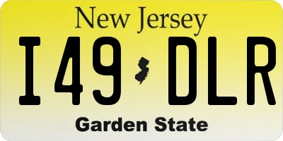 NJ license plate I49DLR