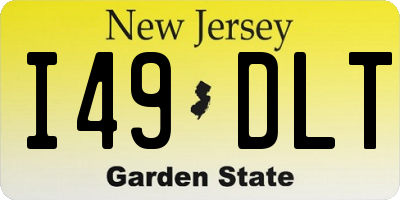 NJ license plate I49DLT