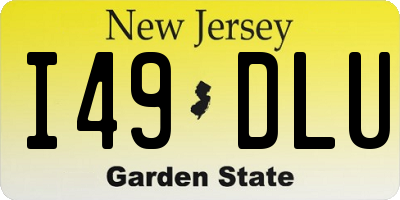 NJ license plate I49DLU