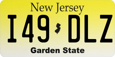 NJ license plate I49DLZ