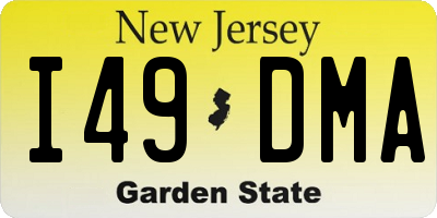 NJ license plate I49DMA