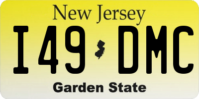NJ license plate I49DMC