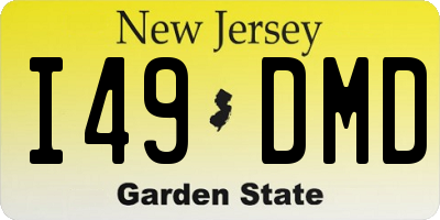 NJ license plate I49DMD