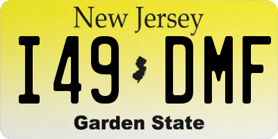 NJ license plate I49DMF