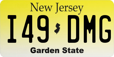 NJ license plate I49DMG