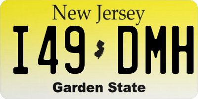 NJ license plate I49DMH