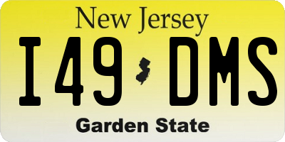 NJ license plate I49DMS