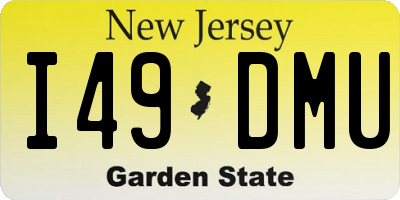 NJ license plate I49DMU