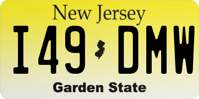 NJ license plate I49DMW