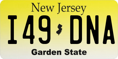 NJ license plate I49DNA