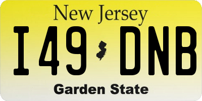 NJ license plate I49DNB