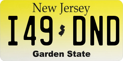 NJ license plate I49DND
