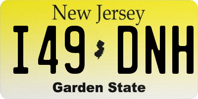 NJ license plate I49DNH