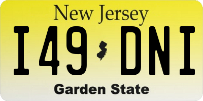 NJ license plate I49DNI