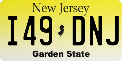 NJ license plate I49DNJ