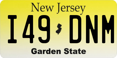 NJ license plate I49DNM
