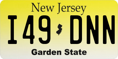 NJ license plate I49DNN