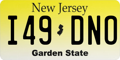 NJ license plate I49DNO