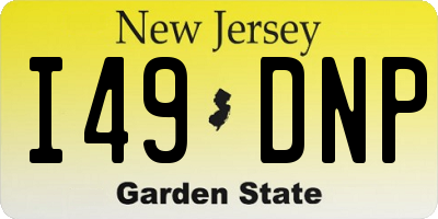 NJ license plate I49DNP