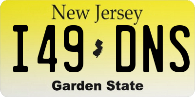 NJ license plate I49DNS